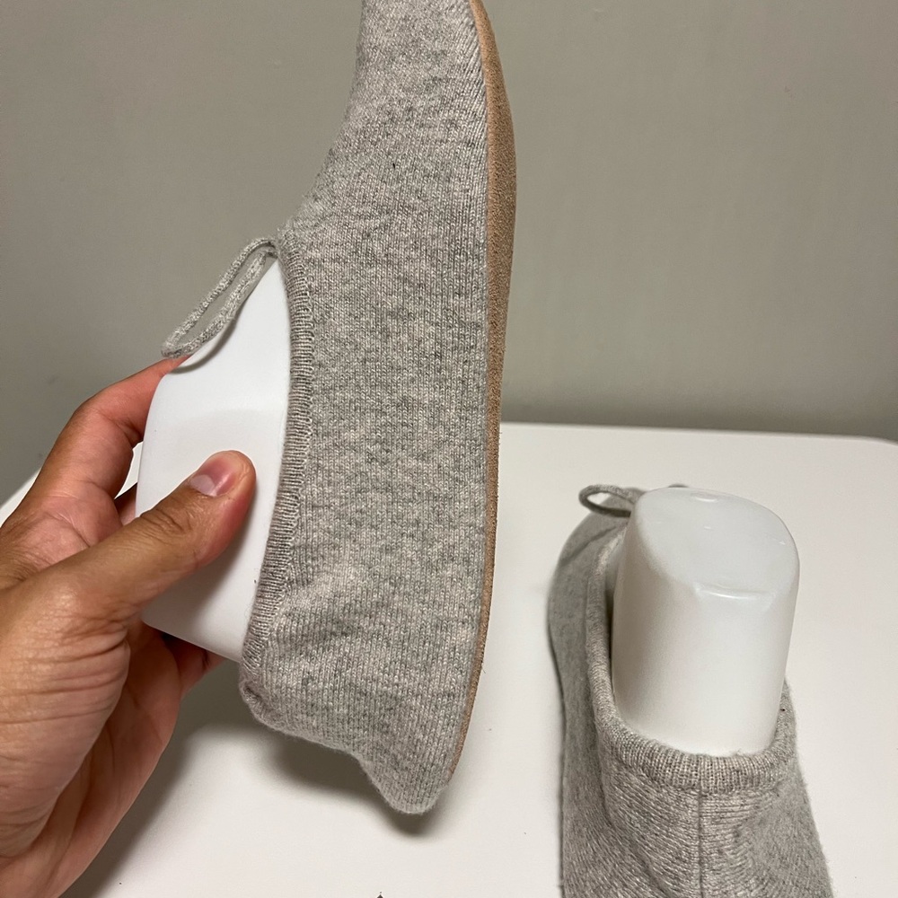N. PEAL 100% Cashmere Women’s Slippers Fumo Gray EU 39-40 US 9-9.5 - Picture 5 of 10